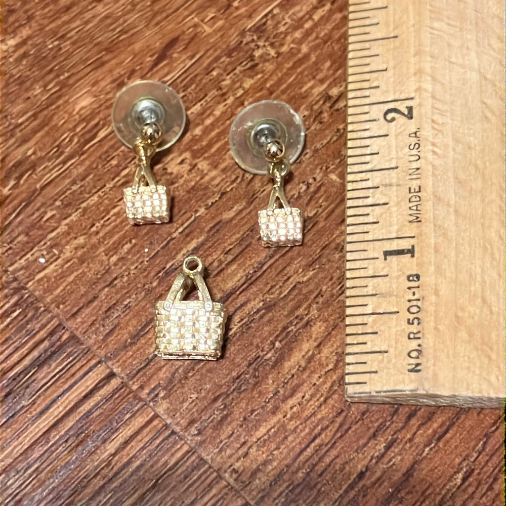 Longaberger Basket Earrings and Pendant Set NWOT